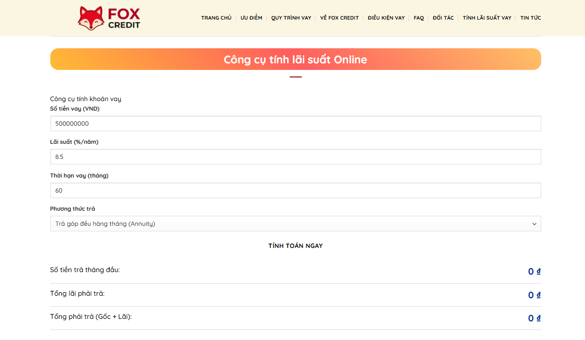 Tính bảo mật và chính sách của FOX CREDIT